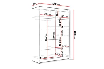 Liverpool Garderob 120x200 cm - Svart - Förvaring - Garderober & garderobssystem