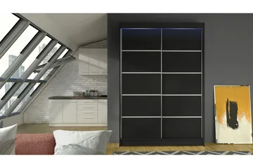 Liverpool Garderob 120x200 cm - Svart - Förvaring - Garderober & garderobssystem