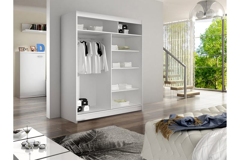 Liverpool Garderob 120x200 cm - Vit/Brun - Förvaring - Garderober & garderobssystem