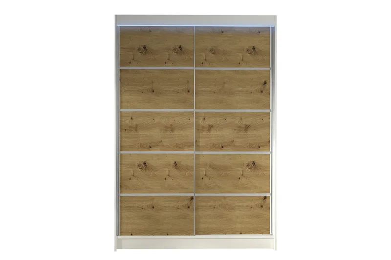 Liverpool Garderob 120x200 cm, Vit/Brun