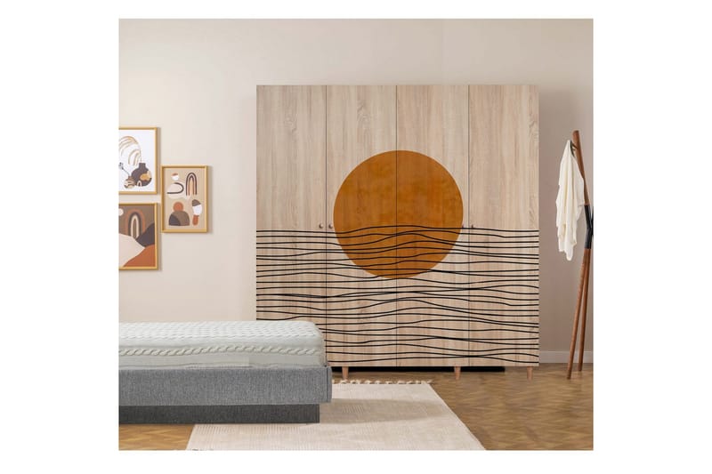 Loni Garderob 180x192 cm - Natur - Förvaring - Garderober & garderobssystem