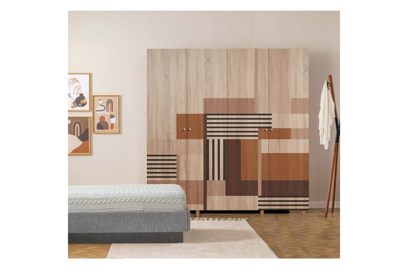 Loni Garderob 180x192 cm - Natur - Förvaring - Garderober & garderobssystem