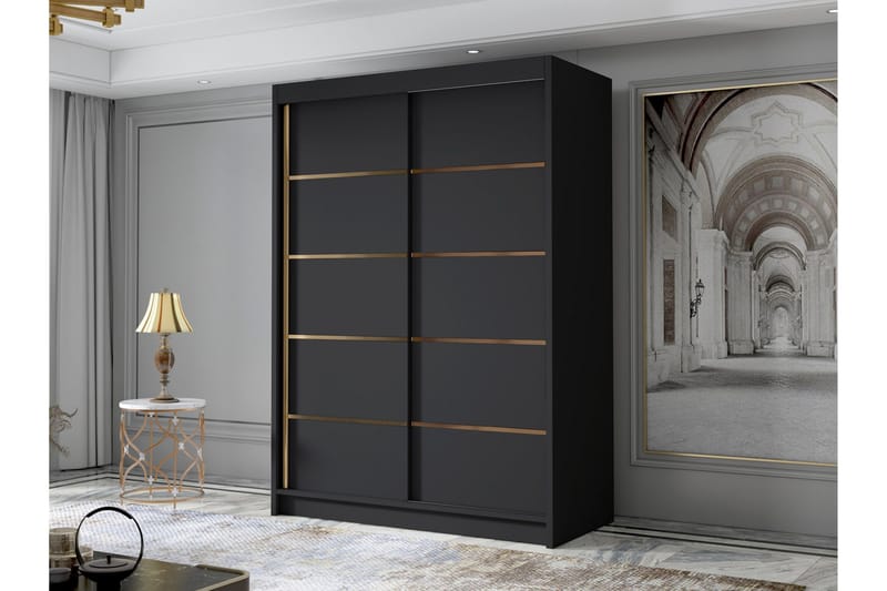 Lungos Garderob 120x200 cm - Svart - Förvaring - Garderober & garderobssystem