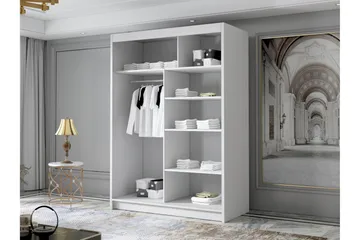 Lungos Garderob 120x200 cm - Vit - Förvaring - Garderober & garderobssystem