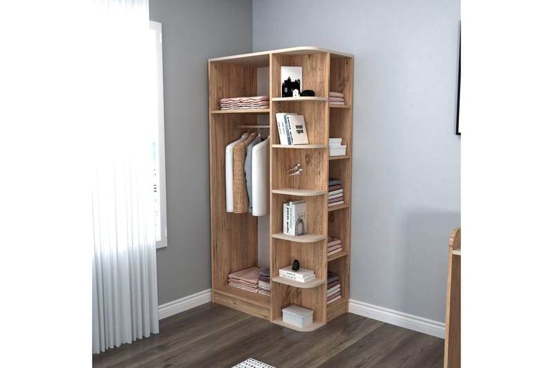 Luses Garderob 90x181,8 cm - Brun/Beige - Förvaring - Garderober & garderobssystem