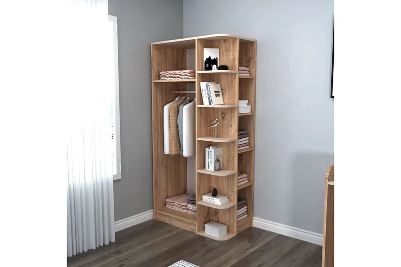 Luses Garderob 90x181,8 cm - Brun/Beige - Förvaring - Garderober & garderobssystem