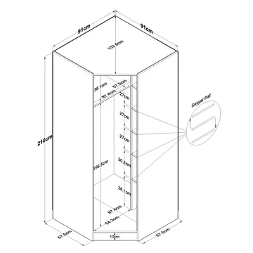 Matlerd Garderob 91x210x57,5 cm - Vit - Förvaring - Garderober & garderobssystem - Garderobsskåp