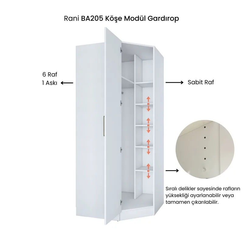 Matlerd Garderob 91x210x57,5 cm - Vit - Förvaring - Garderober & garderobssystem - Garderobsskåp