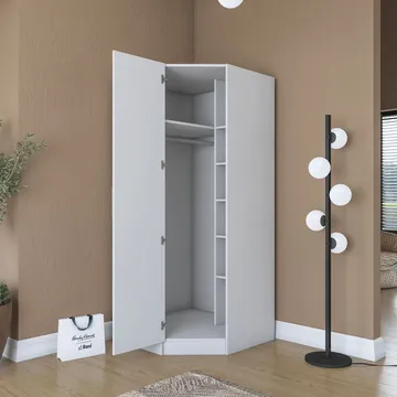 Matlerd Garderob 91x210x57,5 cm - Vit - Förvaring - Garderober & garderobssystem - Garderobsskåp