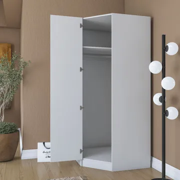Matlerd Garderob 91x210x57,5 cm - Vit - Förvaring - Garderober & garderobssystem - Garderobsskåp