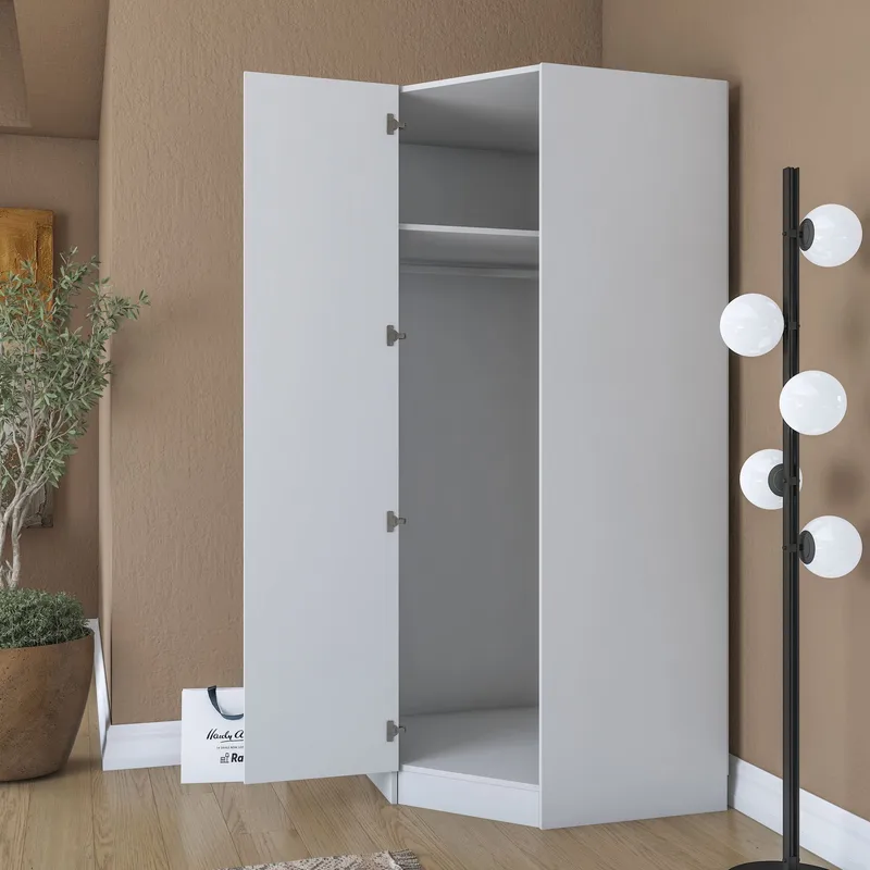 Matlerd Garderob 91x210x57,5 cm - Vit - Förvaring - Garderober & garderobssystem - Garderobsskåp