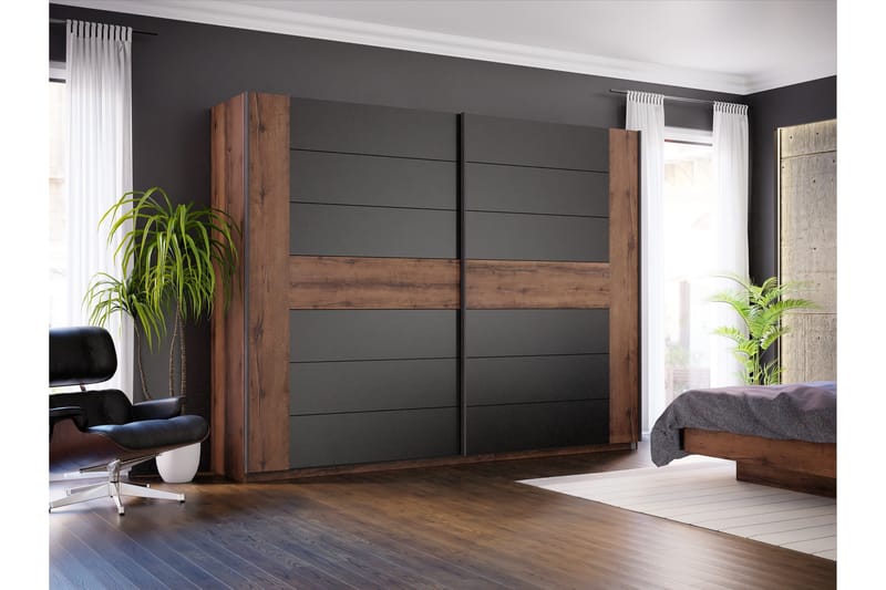 Melnik Garderob 62x270 cm - Brun/Svart - Förvaring - Garderober & garderobssystem