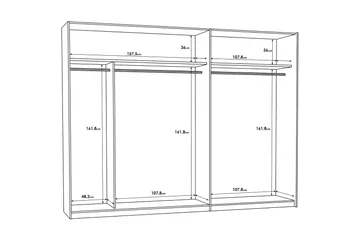 Melnik Garderob 62x270 cm - Brun/Svart - Förvaring - Garderober & garderobssystem
