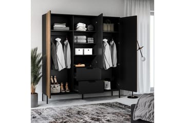 Meorati Garderob 185x200 cm - Brun - Förvaring - Garderober & garderobssystem