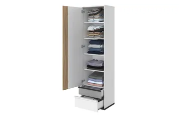 Metropolitan Garderob 55x199 cm - Brun/Vit/Ljusgrå/Svart - Förvaring - Garderober & garderobssystem