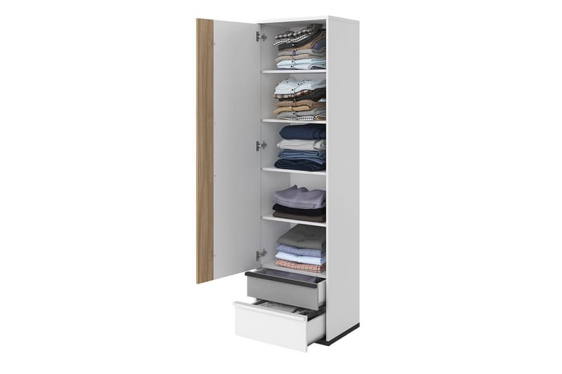 Metropolitan Garderob 55x199 cm - Brun/Vit/Ljusgrå/Svart - Förvaring - Garderober & garderobssystem