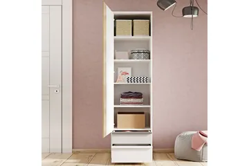 Metropolitan Garderob 55x199 cm - Brun/Vit/Ljusgrå/Svart - Förvaring - Garderober & garderobssystem