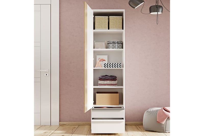 Metropolitan Garderob 55x199 cm - Brun/Vit/Ljusgrå/Svart - Förvaring - Garderober & garderobssystem