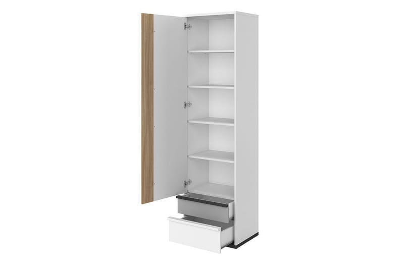 Metropolitan Garderob 55x199 cm - Brun/Vit/Ljusgrå/Svart - Förvaring - Garderober & garderobssystem