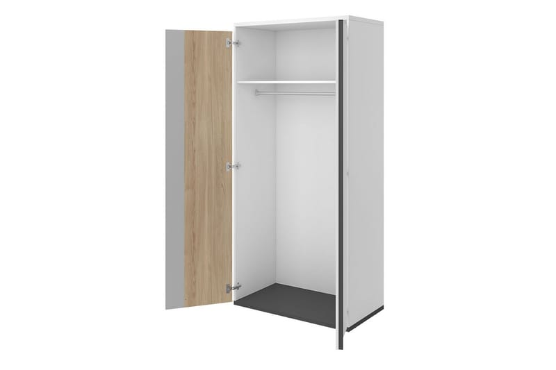 Metropolitan Garderob 90x199 cm - Brun/Vit/Ljusgrå/Svart - Förvaring - Garderober & garderobssystem