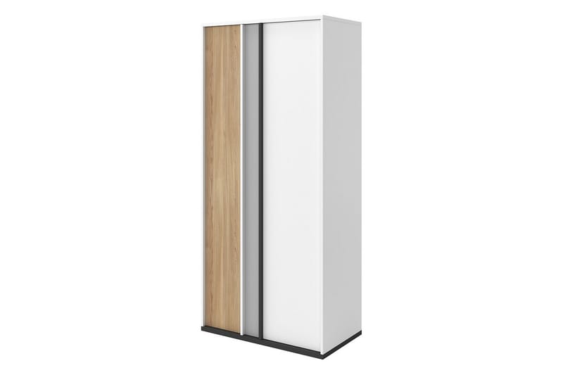 Metropolitan Garderob 90x199 cm - Brun/Vit/Ljusgrå/Svart - Förvaring - Garderober & garderobssystem