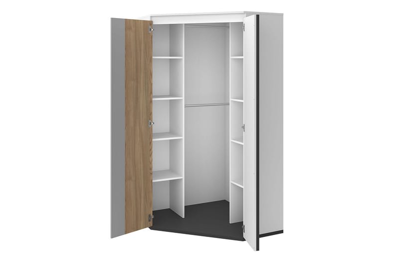 Metropolitan Garderob 95x199 cm - Brun/Vit/Ljusgrå/Svart - Förvaring - Garderober & garderobssystem