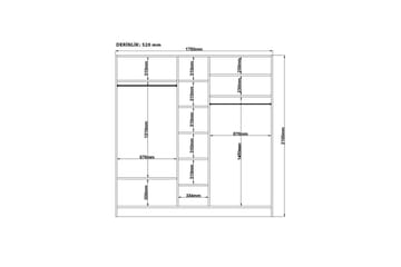 Meyra Garderob 175x210 cm - Matt Vit - Förvaring - Garderober & garderobssystem