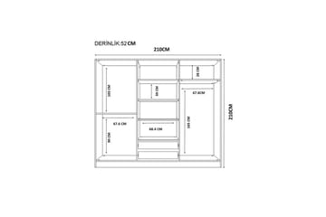 Meyra Garderob 210x210 cm - Matt Vit - Förvaring - Garderober & garderobssystem