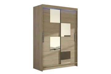 Miami Garderob 120x58x200 cm - Beige/Grå - Förvaring - Garderober & garderobssystem