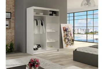 Miami Garderob 120x58x200 cm - Beige/Grå - Förvaring - Garderober & garderobssystem