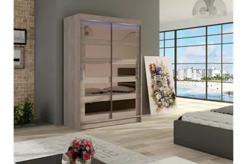 Miami Garderob 120x58x200 cm - Beige/Grå - Förvaring - Garderober & garderobssystem