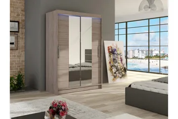 Miami Garderob 120x58x200 cm - Beige/Grå - Förvaring - Garderober & garderobssystem