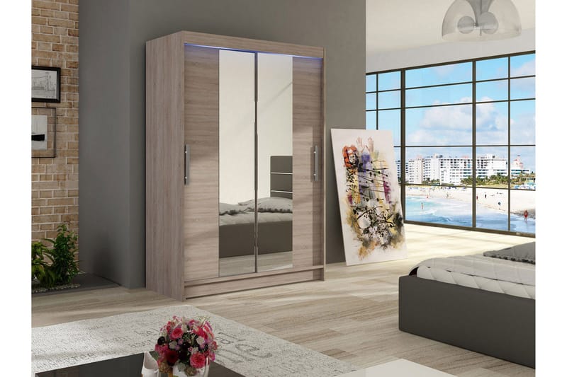 Miami Garderob 120x58x200 cm - Beige/Grå - Förvaring - Garderober & garderobssystem