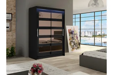 Miami Garderob 120x58x200 cm - Svart - Förvaring - Garderober & garderobssystem