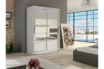 Miami Garderob 120x58x200 cm - Vit - Förvaring - Garderober & garderobssystem