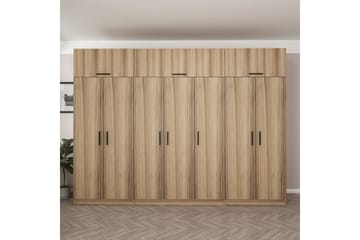 Minar Garderob 315x235 cm - Valnöt - Förvaring - Garderober & garderobssystem