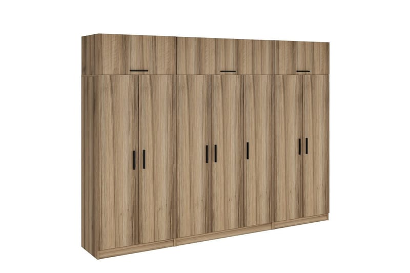 Minar Garderob 315x235 cm - Valnöt - Förvaring - Garderober & garderobssystem