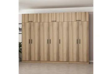 Minar Garderob 315x235 cm - Valnöt - Förvaring - Garderober & garderobssystem