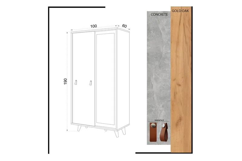 Mod Design Garderob - Trä/Grå - Förvaring - Garderober & garderobssystem