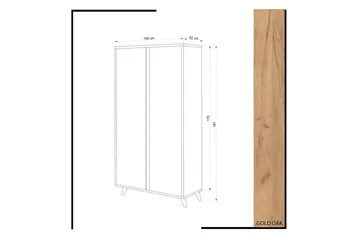 Mod Garderob 100 cm i Målat Trä - Vit|Brun - Förvaring - Garderober & garderobssystem