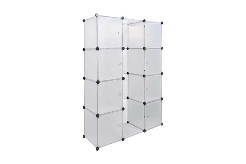 Modulär garderob 9 fack 37x115x150 cm vit - Vit - Garderobsskåp - Garderober & garderobssystem