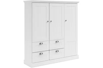 Motala Garderob 122x130 cm - Vit - Förvaring - Garderober & garderobssystem