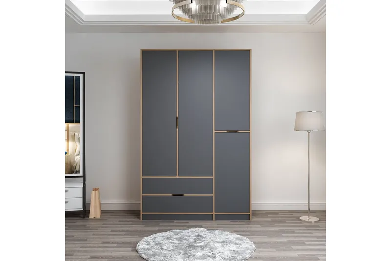 Munna Garderob 140x208 cm - Antracit - Förvaring - Garderober & garderobssystem