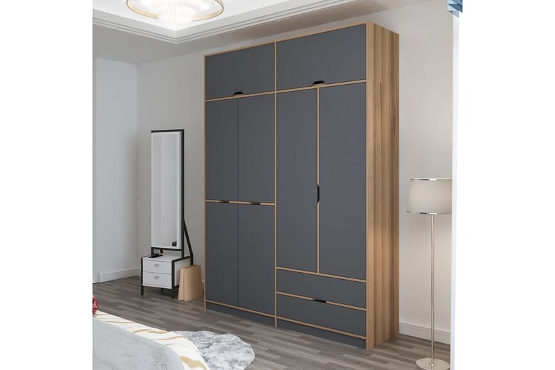 Munna Garderob 185x253 cm - Antracit - Förvaring - Garderober & garderobssystem