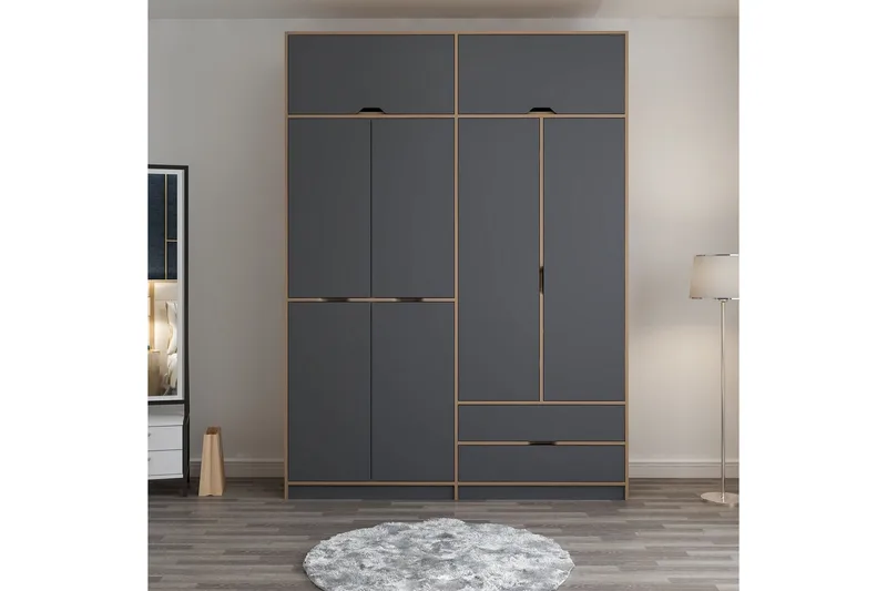 Munna Garderob 185x253 cm - Antracit - Förvaring - Garderober & garderobssystem