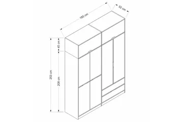 Munna Garderob 185x253 cm - Vit - Förvaring - Garderober & garderobssystem