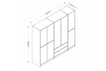 Munna Garderob 232x208 cm - Antracit - Förvaring - Garderober & garderobssystem