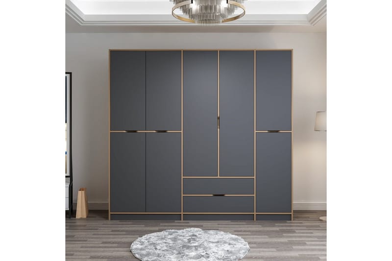 Munna Garderob 232x208 cm - Antracit - Förvaring - Garderober & garderobssystem