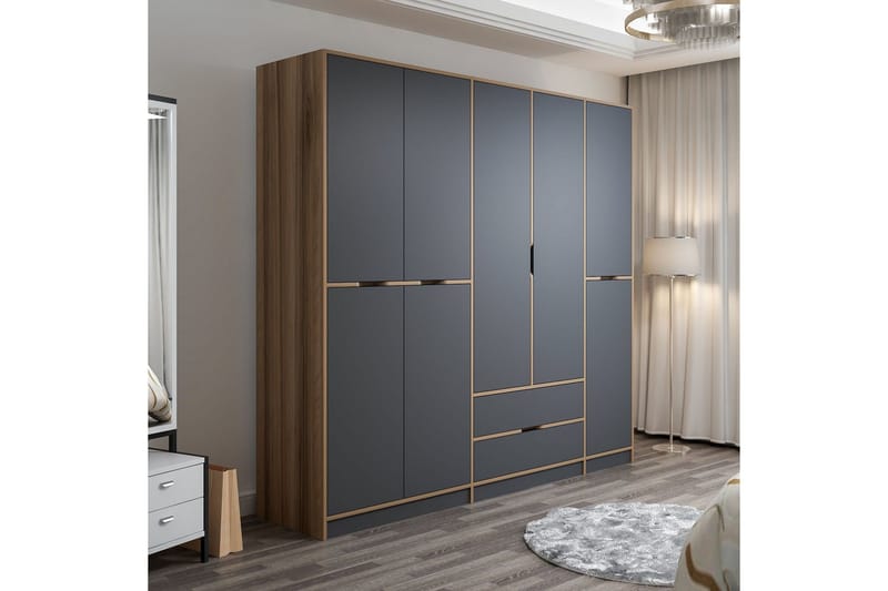 Munna Garderob 232x208 cm - Antracit - Förvaring - Garderober & garderobssystem