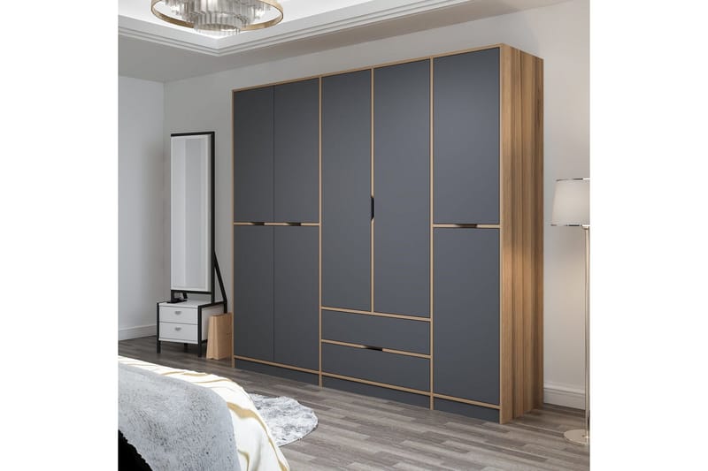 Munna Garderob 232x208 cm - Antracit - Förvaring - Garderober & garderobssystem